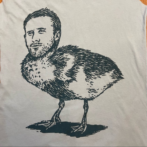 Ryan Gosling’s Face / Head on a Goose Cut Off Tank Top Women’s Small - Picture 2 of 7